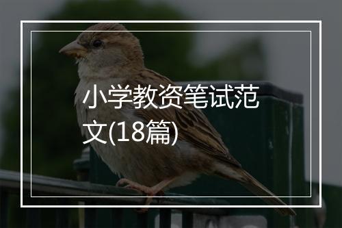 小学教资笔试范文(18篇)