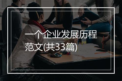 一个企业发展历程范文(共33篇)