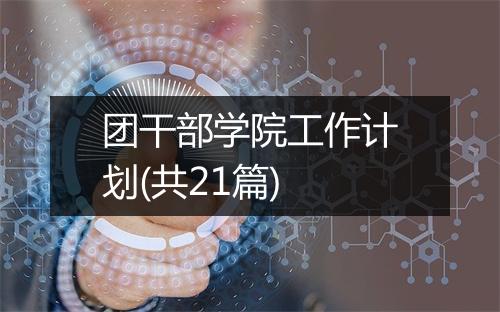 团干部学院工作计划(共21篇)