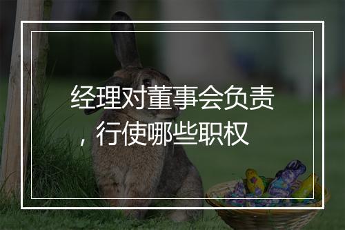 经理对董事会负责，行使哪些职权
