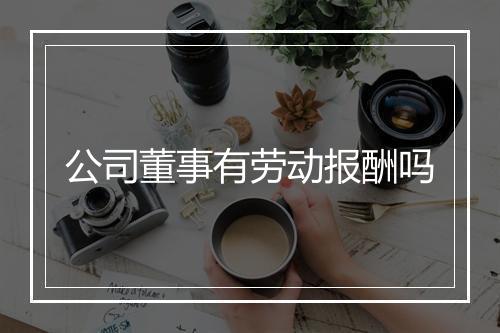 公司董事有劳动报酬吗