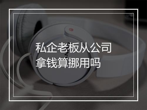 私企老板从公司拿钱算挪用吗