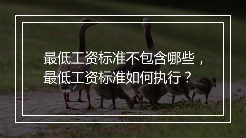 最低工资标准不包含哪些，最低工资标准如何执行？