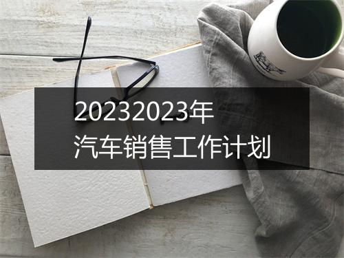 20232023年汽车销售工作计划