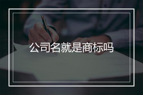 公司名就是商标吗