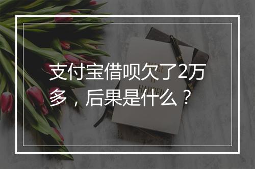 支付宝借呗欠了2万多，后果是什么？