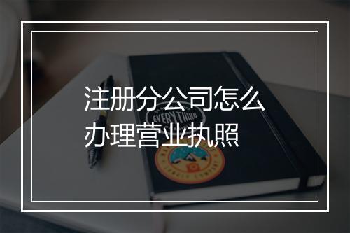 注册分公司怎么办理营业执照