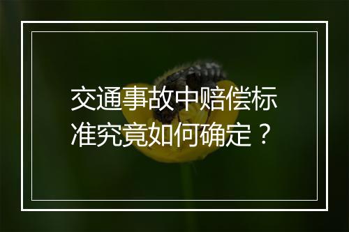 交通事故中赔偿标准究竟如何确定？