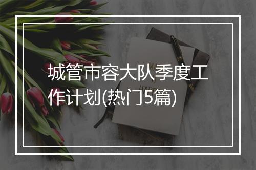 城管市容大队季度工作计划(热门5篇)