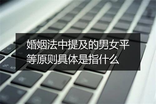 婚姻法中提及的男女平等原则具体是指什么