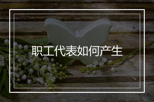 职工代表如何产生