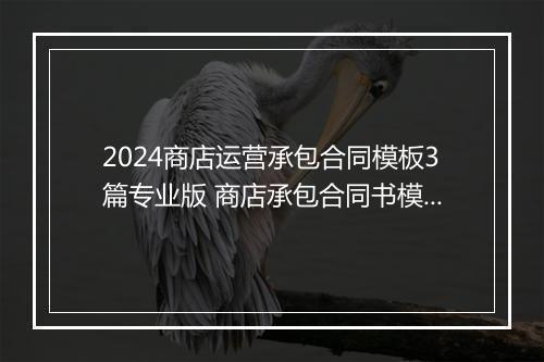 2024商店运营承包合同模板3篇专业版 商店承包合同书模板
