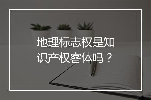 地理标志权是知识产权客体吗？