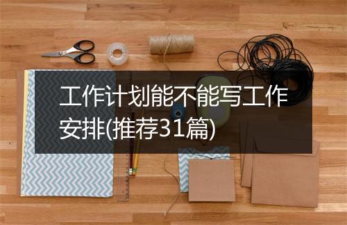 工作计划能不能写工作安排(推荐31篇)