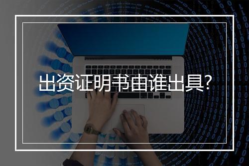 出资证明书由谁出具?