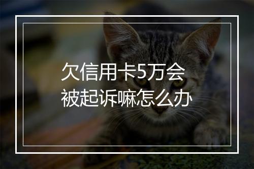 欠信用卡5万会被起诉嘛怎么办