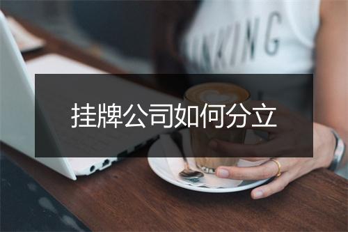 挂牌公司如何分立