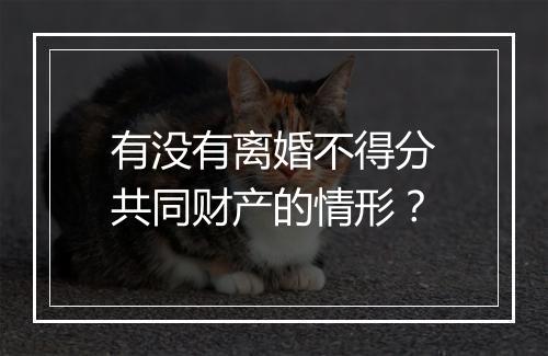 有没有离婚不得分共同财产的情形？