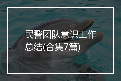 民警团队意识工作总结(合集7篇)