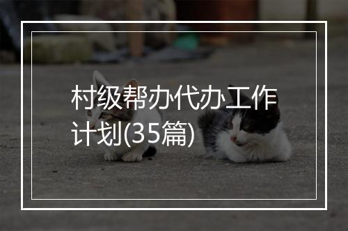 村级帮办代办工作计划(35篇)