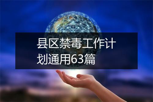 县区禁毒工作计划通用63篇