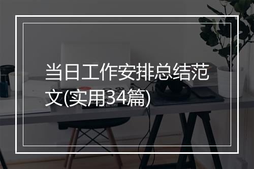 当日工作安排总结范文(实用34篇)