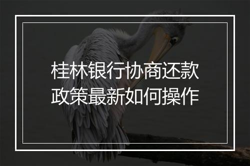 桂林银行协商还款政策最新如何操作