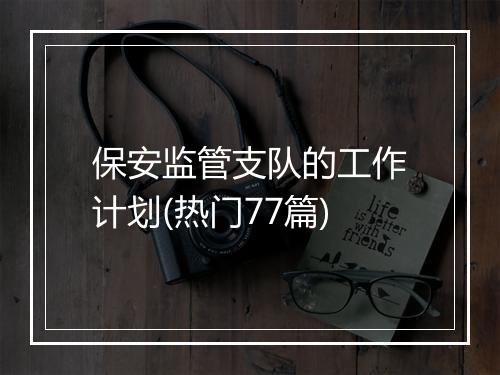 保安监管支队的工作计划(热门77篇)