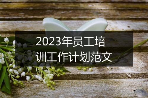 2023年员工培训工作计划范文