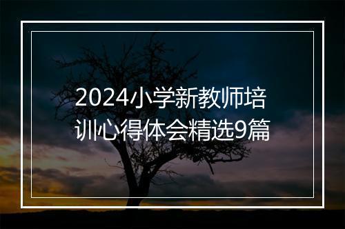 2024小学新教师培训心得体会精选9篇