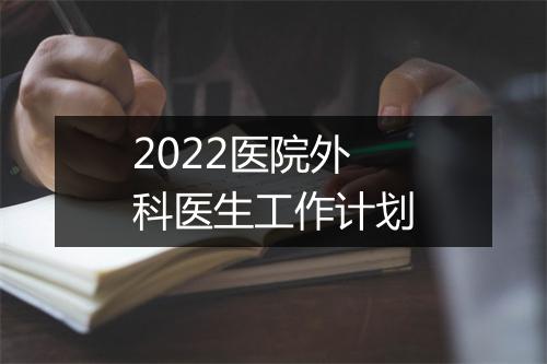 2022医院外科医生工作计划