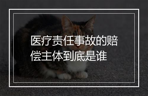 医疗责任事故的赔偿主体到底是谁