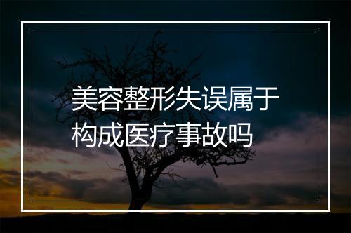 美容整形失误属于构成医疗事故吗