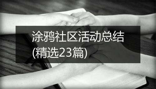 涂鸦社区活动总结(精选23篇)
