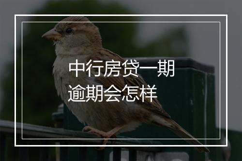 中行房贷一期逾期会怎样