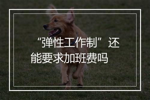 “弹性工作制”还能要求加班费吗