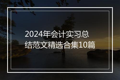 2024年会计实习总结范文精选合集10篇