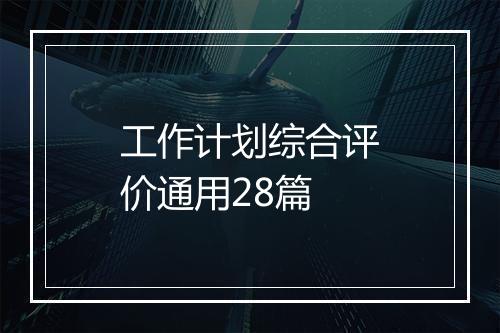 工作计划综合评价通用28篇