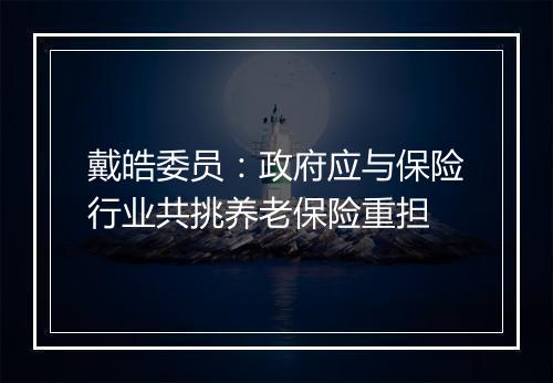 戴皓委员：政府应与保险行业共挑养老保险重担