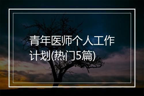 青年医师个人工作计划(热门5篇)