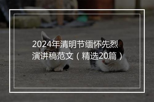 2024年清明节缅怀先烈演讲稿范文（精选20篇）