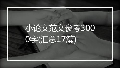 小论文范文参考3000字(汇总17篇)