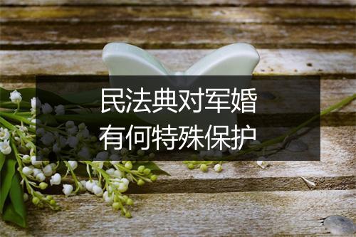 民法典对军婚有何特殊保护