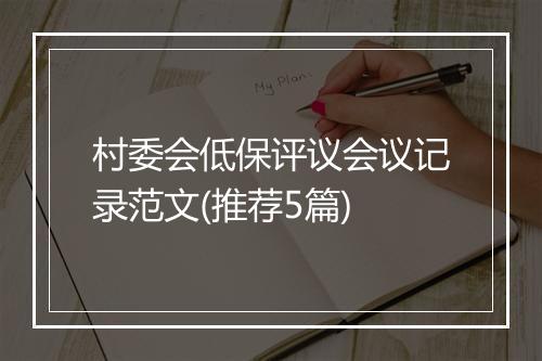 村委会低保评议会议记录范文(推荐5篇)