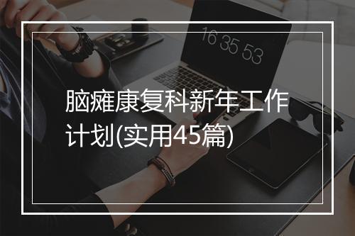 脑瘫康复科新年工作计划(实用45篇)