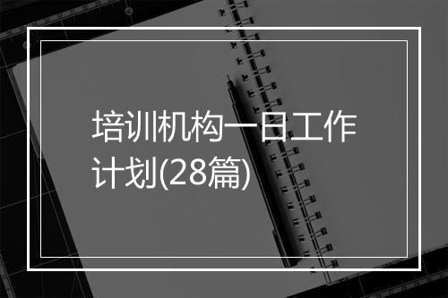 培训机构一日工作计划(28篇)