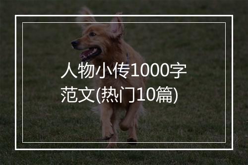 人物小传1000字范文(热门10篇)
