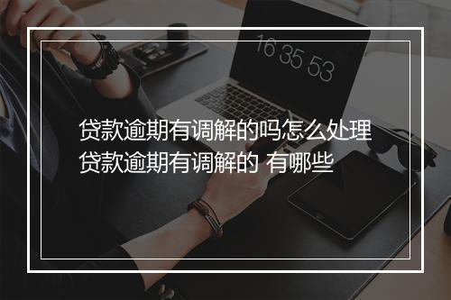 贷款逾期有调解的吗怎么处理贷款逾期有调解的 有哪些