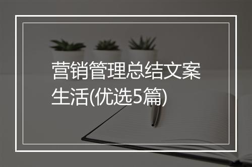营销管理总结文案生活(优选5篇)