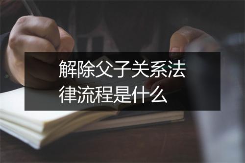 解除父子关系法律流程是什么